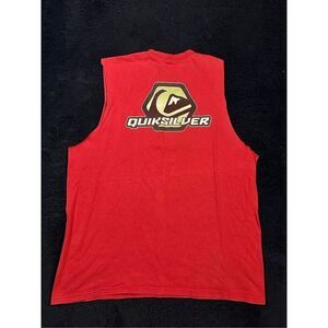 Y2K Quiksilver Tank Top T Shirt Men’s Large Red Double Graphic B26